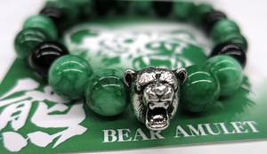 開運！パワーストーン　熊の天然石ブレスレット　ハンドメイドBear Bracelet