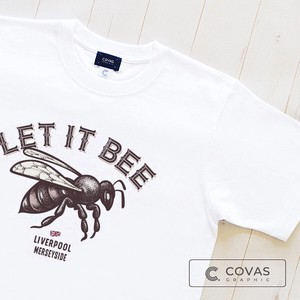 ユニセックス・プリントTシャツ　"Let It Bee"　ホワイト　半袖 Tシャツ