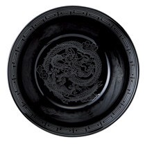 麺のうつわ 黒釉銀竜紋 6.5寸切立丼 ［日本製 美濃焼］