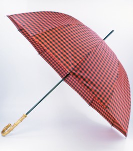 【日本製】雨傘　大寸　チェック　12本骨　多間傘　手開き