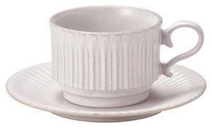 Mino ware Cup & Saucer Set Rustic White Coffee Cup and Saucer Made in Japan