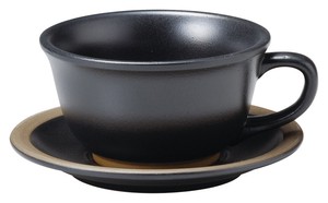 Mino ware Cup Saucer black Made in Japan