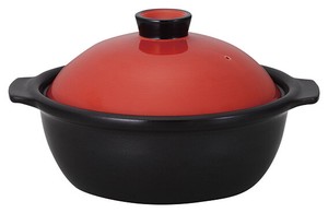 Mino ware Pot Red black 8-go Made in Japan