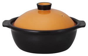 Mino ware Pot black Orange 4-go Made in Japan