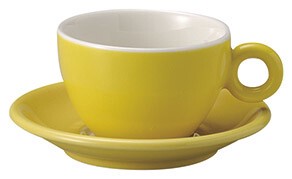 Mino ware Cup & Saucer Set Yellow Saucer Made in Japan
