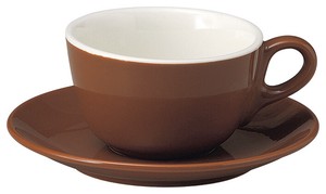 Mino ware Cup & Saucer Set Brown Saucer Made in Japan