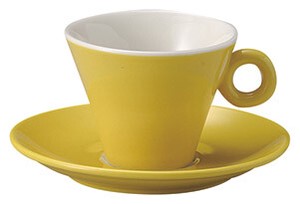 Mino ware Cup & Saucer Set Yellow Saucer Made in Japan