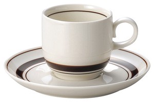 Mino ware Cup & Saucer Set Coffee Cup and Saucer Border Made in Japan