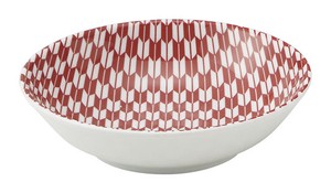 Mino ware Side Dish Bowl Red M Arrow Pattern Made in Japan