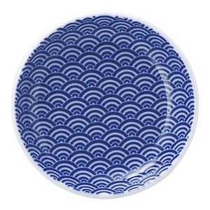 [美濃焼] 青海波 青 10cm丸皿 [食器 日本製]