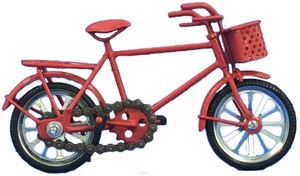 自転車　小　赤 ＜スチール製オブジェ＞