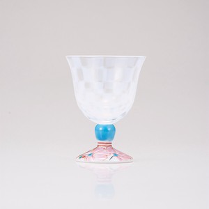 【日本製】九谷和グラス　冷酒グラス（オパール）花のタペストリー