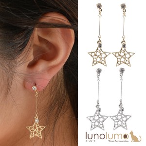 Pierced Earringss sliver Star Stars Rhinestone Ladies'