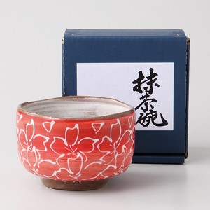 ［ギフト] 舞桜（赤）　抹茶碗［食器 美濃焼 日本製］