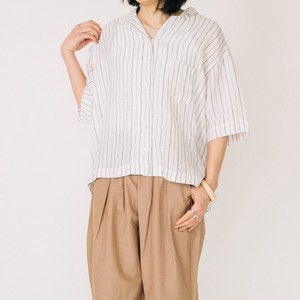 【レディース】オリジナルリネン - オープンカラーシャツ