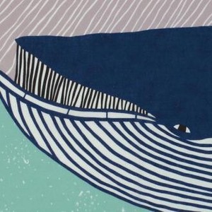 50 kata kata むすび　ナガスクジラ　ブルー  【日本製ふろしき　エコバッグ　おしゃれ】