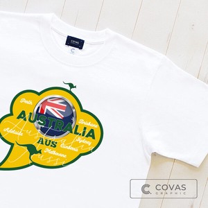 ユニセックス・プリントTシャツ　"AUSTRALIA" オーストラリア　ホワイト　半袖 Tシャツ