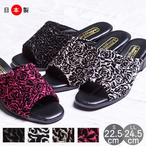 日本製 美脚 サンダル サテン 5cmヒール スリッパ  / 靴 レディースシューズ 婦人靴