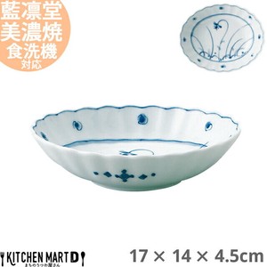 藍凛堂 高麗草花 楕円菊鉢 17×14×4.5cm