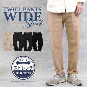 Full-Length Pant Twill Stretch Wide Pants Men's