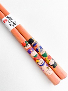 Chopsticks The Seven Deities Of Good Fortune Orange Made in Japan