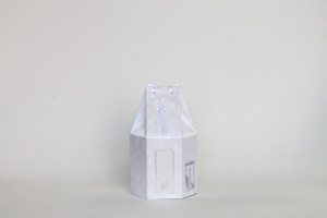 【ペット骨壷・分骨壺】六角袋（サクラ柄）　ホワイト　3．5寸