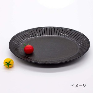 楕円皿 プレート シンプルモダン /SHINOGIｵｰﾊﾞﾙ23cmプレート/黒