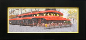 油絵 オイルペイントアート 石川 佳図　パリのカフェ モンパルナス　WSM(R1084)