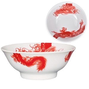 Mino ware Donburi Bowl Red Pottery 7-sun