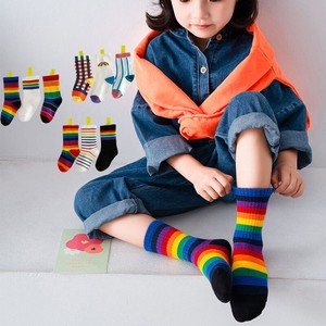 韓国風 レインボー 虹 ソックス 靴下 ベビー 新生児 キッズ 子供 トドラー
