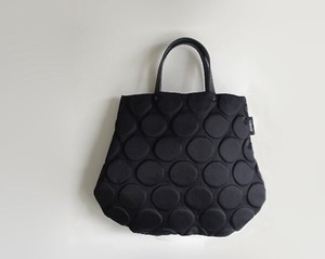 Tote Bag Leather handle Brown Small Dots black