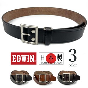 全3色 日本製 EDWIN エドウイン リアルレザー ギャリソンバックル ワイドベルト 本革 牛革 幅4cm(0111130)