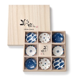 Mino ware Small Plate Mamesara with Wooden Box Tableware Gift Assortment Made in Japan