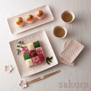 Mino ware Main Plate Gift Set Cherry Blossoms Sakura Made in Japan