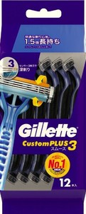 ジレット(Gillette)　カスタムプラス3スムース12本