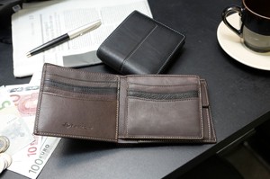 Bifold Wallet Coin Purse Genuine Leather