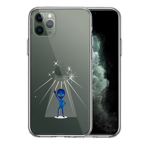 iPhone11pro 側面ソフト 背面ハード ハイブリッド クリア ケース 宇宙人 ダンシング フィーバー