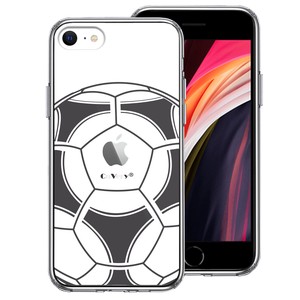 新型 iPhoneSE 第3 第2世代 ハイブリッド クリア ケース サッカーボール I Love Soccer