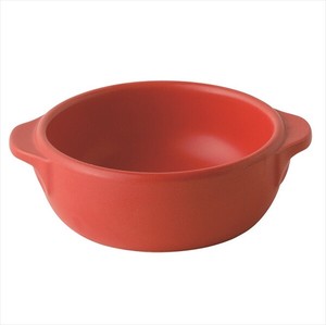 [美濃焼 耐熱 食器 陶器]赤 丸グラタン（小） [日本製]