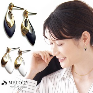 Pierced Earringss black Jewelry Made in Japan