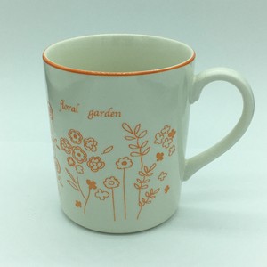 Mino ware Mug Garden Floral Orange Made in Japan