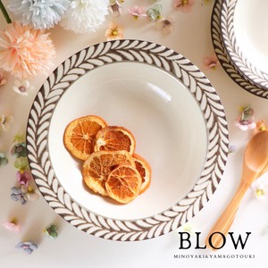 BLOW ivory Pasta plate【美濃焼　深皿　カレー皿　パスタ皿　北欧　plate　洋食器】ヤマ吾陶器