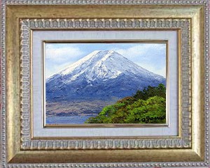 額付油絵　　小川健三　　SMサイズ　画題は「富士山」