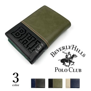 全3色　BEVERLYHILLSPOLOCLUB ビバリーヒルズポロクラブ PUレザー二つ折り財布 （61b392）