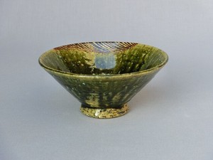 飯碗 茶碗 手造り　和陶器 和モダン /織部鉄絵平茶碗（ギフト箱）
