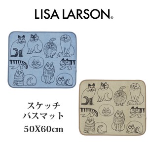 LISALARSON リサ・ラーソン 北欧 新生活インテリア 日本製 スケッチ 猫 ねこ バスマット
