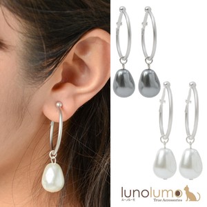 Clip-On Earrings Pearl Earrings White Ladies' Made in Japan