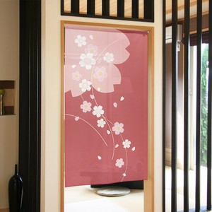 【受注生産のれん】85x150cm「線桜」【日本製】和柄 和風 コスモ 目隠し