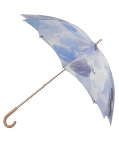 【日本製】絹バラ柄ジャカード　シルク　インクジェットプリント　スライドショート傘　晴雨兼用