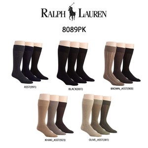 POLO RALPH LAUREN(ポロ ラルフローレン)メンズ ビジネス ソックス 3足セット 男性用靴下 8089PK